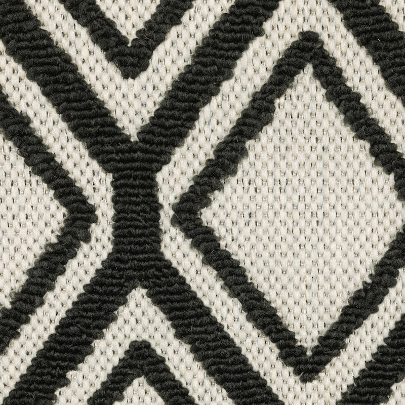 Vista Home Talcot Diamond Relief Grey/ Black Indoor-Outdoor Area Rug