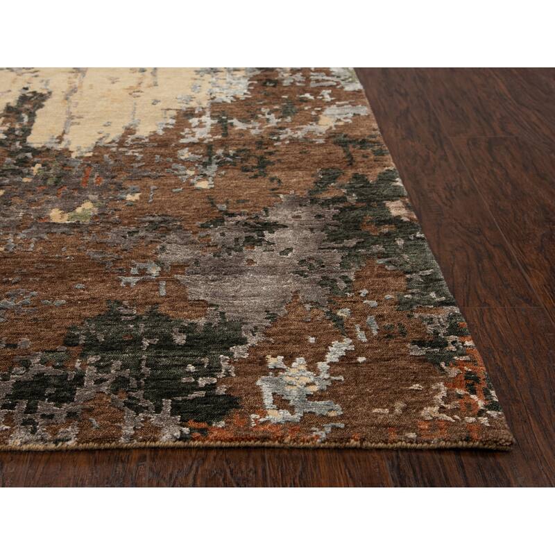 Alora Decor Noble Abstract Hand-knotted Wool Blend Rug