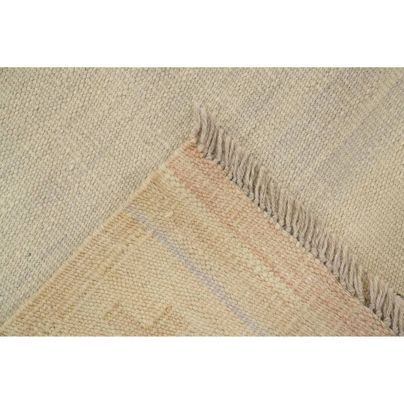 Hand Woven Oriental 100% Wool Carpet Southwestern Tribal Multi-Colored Kilim Area Rug - 12' 10'' X 9' 8''