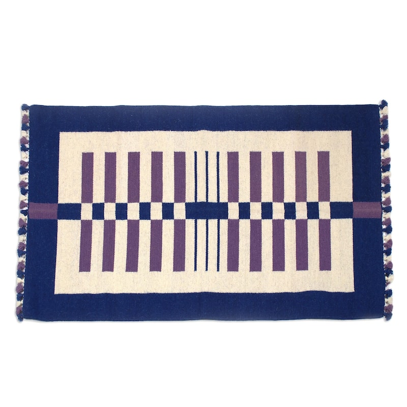 Novica Handmade Playful Lines Wool Area Rug (3X5) - 2' x 6' Runner