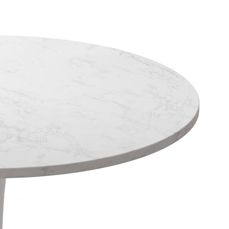 Modern Round Dining Table End Table Leisure Coffee Table with Metal Base