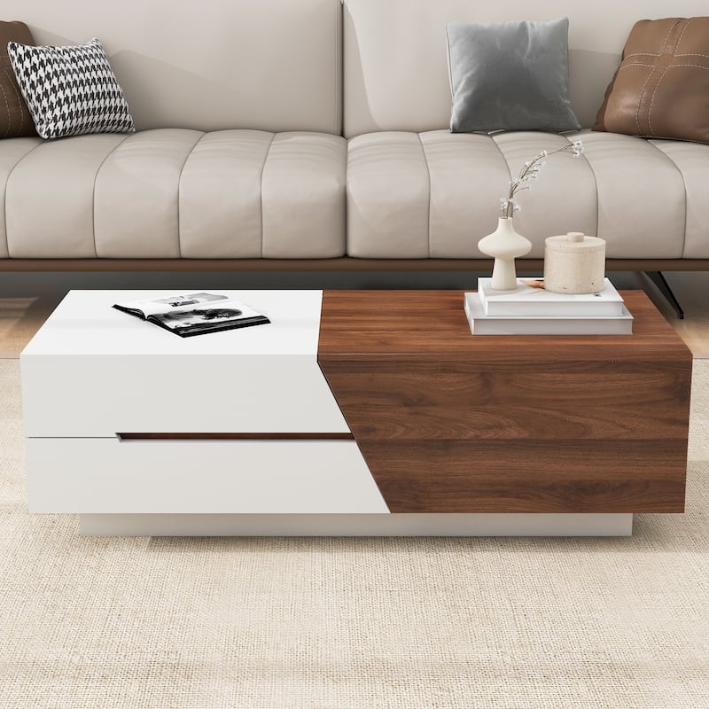 Modern Extendable Sliding Top Coffee Table