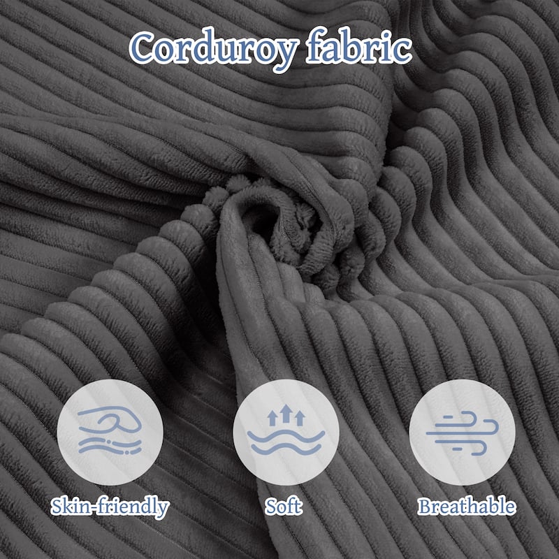 110" Corduroy 4-Seater Sofa,Slow-Recovery Foam (72hr Expansion, No Assembly Required)