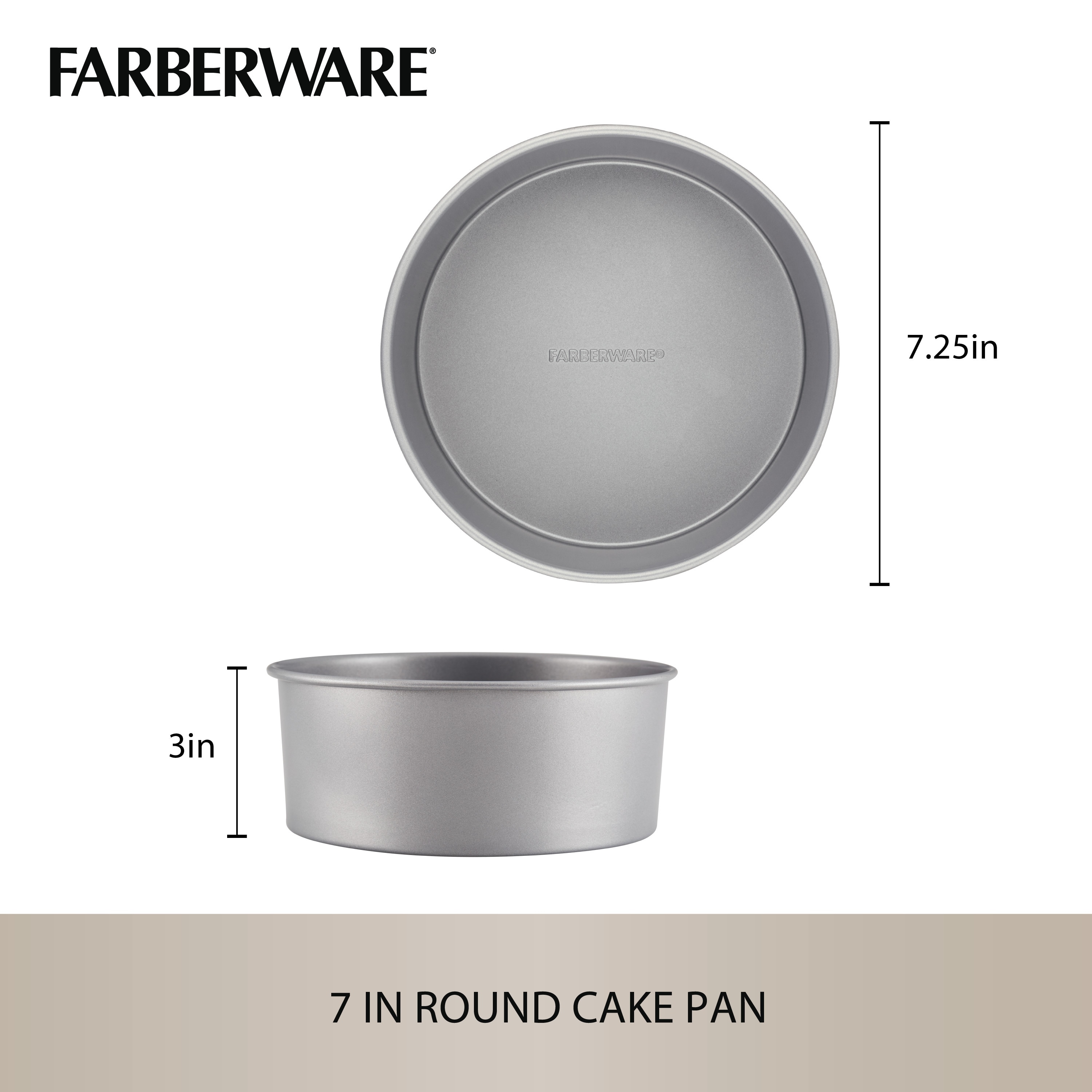 Farberware Nonstick Bakeware Fluted Mold Baking Pan / Nonstick Fluted Mold  Cake Pan, Round - 10 Inch, Gray