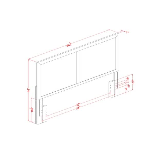 dimension image slide 1 of 2, Pice Transitional Solid Wood Panel Design Headboard by Furniture of America