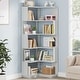 preview thumbnail 31 of 46, 6-Tier Corner Bookshelf, 64.9 Inch Industrial Bookcase with Baffles Grey