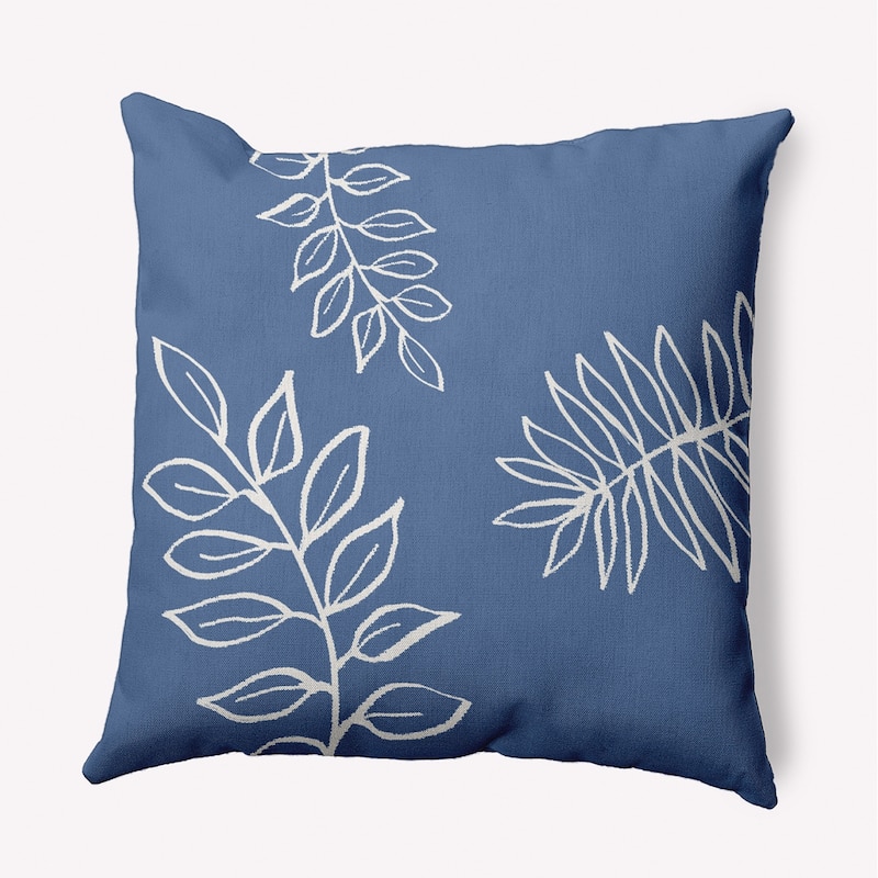 Fern Leaves Decorative Indoor/Outdoor Pillow - 18" x 18" - Cadet Blue