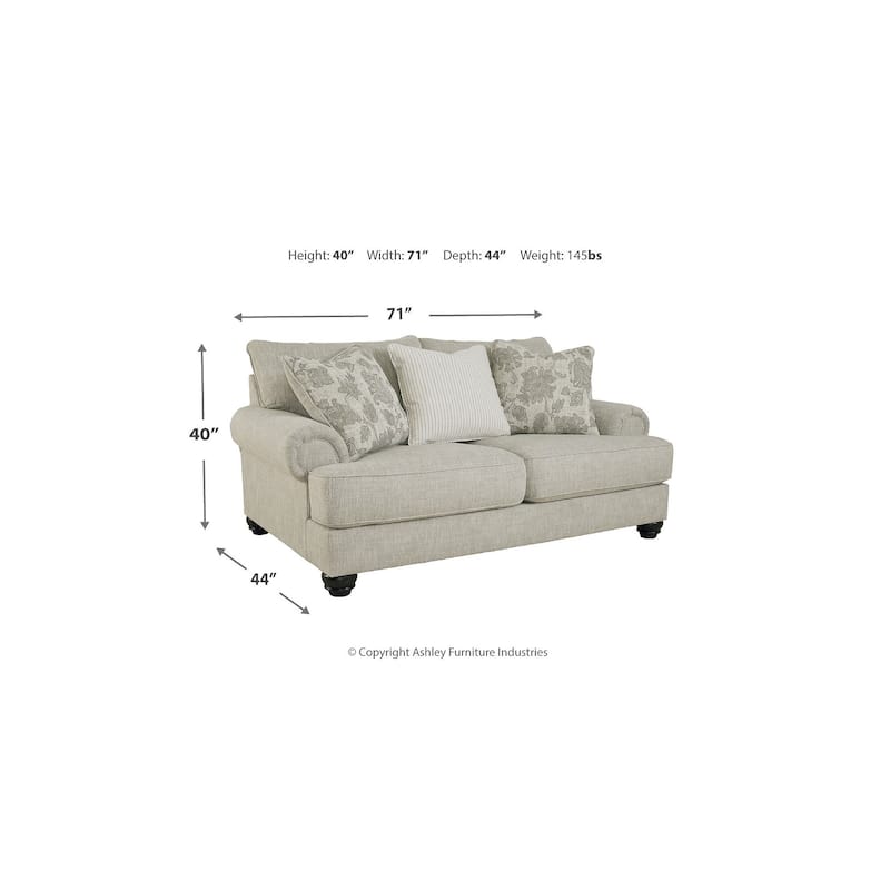 Signature Design by Ashley Asanti Gray Loveseat - 71"W x 44"D x 40"H