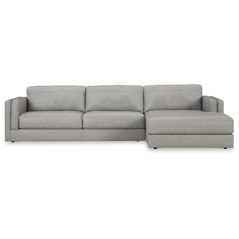 Signature Design by Ashley Amiata Gray 2-Piece Sectional with Chaise - 137"W x 68"D x 33"H