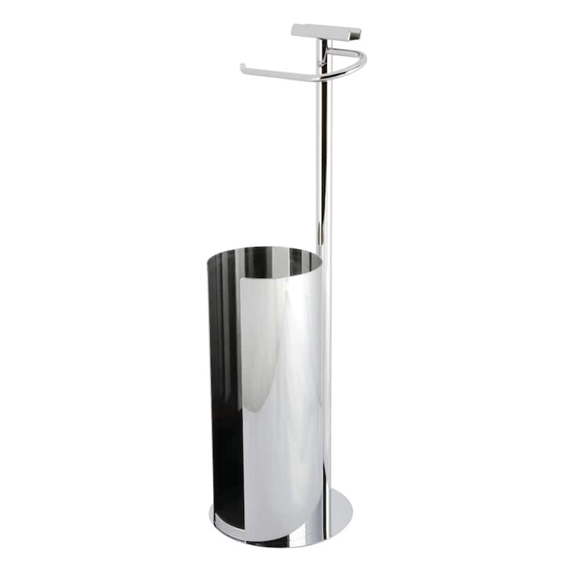 Continental Freestanding Toilet Paper Holder with Roll Storage and Phone Stand - Polished Chrome