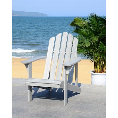 SAFAVIEH Topher Grey Wash Adirondack Chair - 28.3" W x 35.8" D x 37.4" H