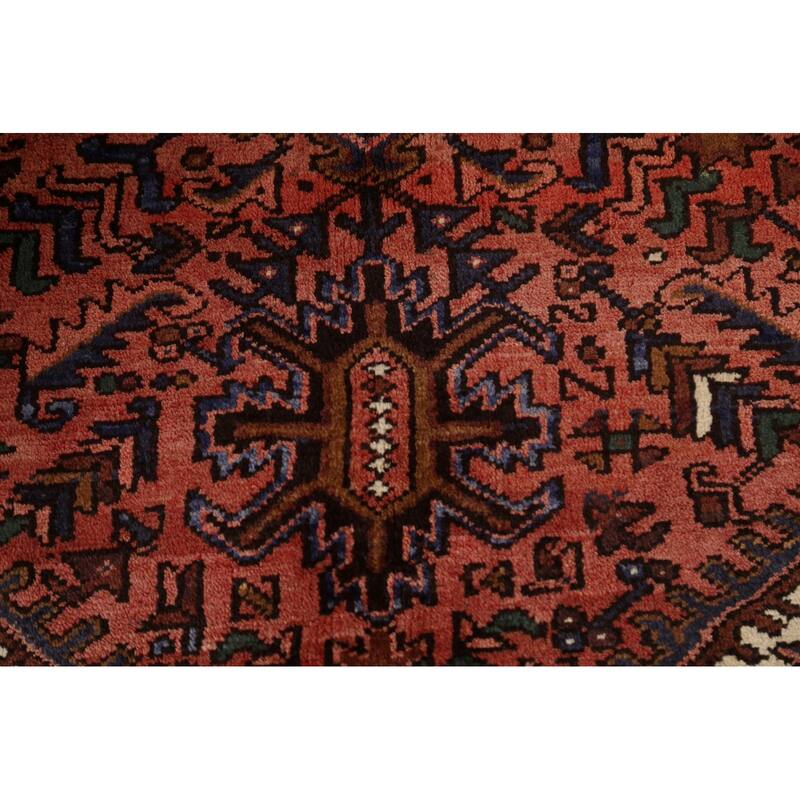 Vintage Traditional Geometric Heriz Persian Wool Area Rug Hand-knotted - 6'9" x 9'9"