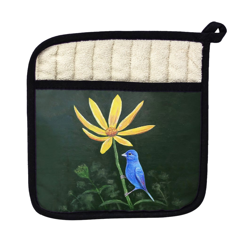 Indigo Bunting Pot Holder - 9x9