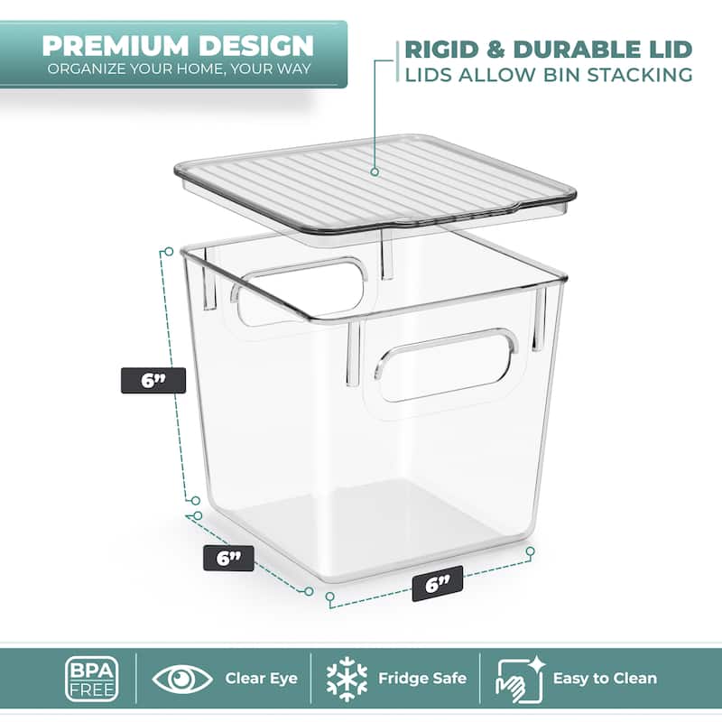Sorbus Large Storage Clear Containers with Lids Toy Bins and Organizers, Small - 4 Pk