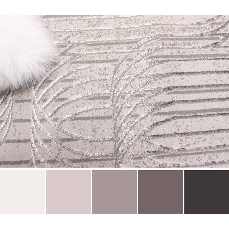 ECARPETGALLERY Machine Made Blythe Grey Area Rug