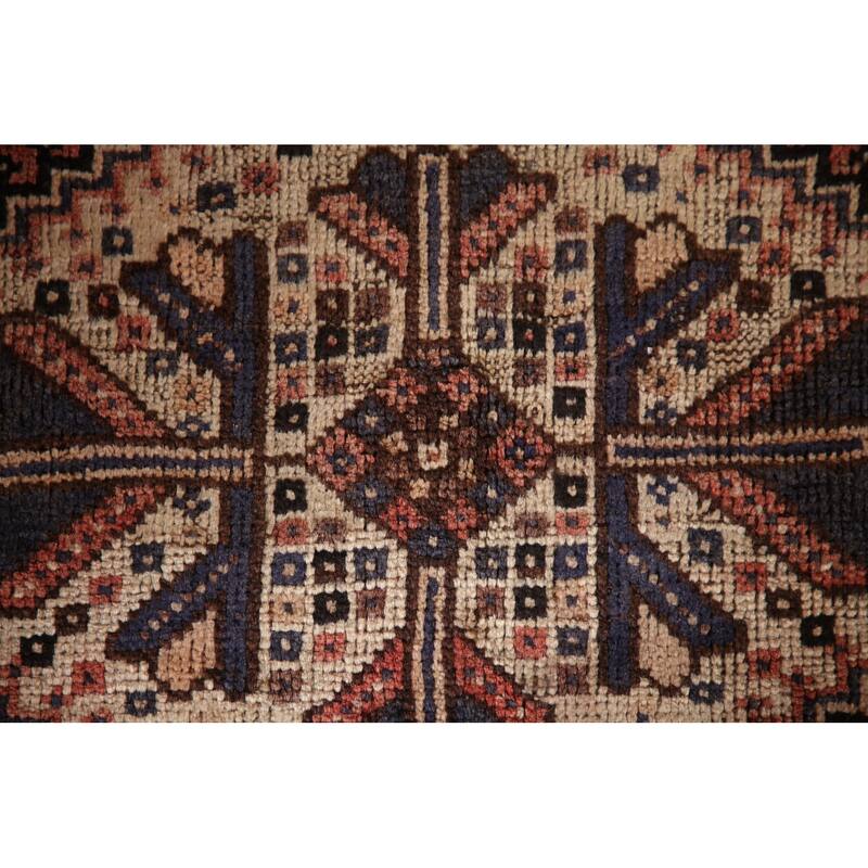 Vegetable Dye Qashqai Persian Rug Hand-knotted Wool Carpet - 5'5"x 7'6"