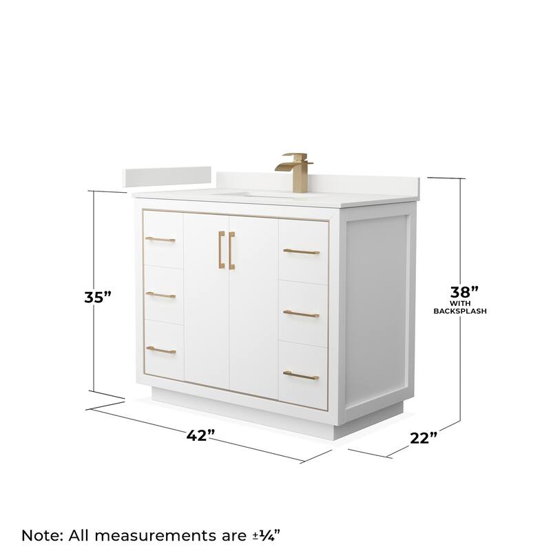 Wyndham Collection WCF111142S-QTZ-UNSM34 Icon 42" Free Standing Single