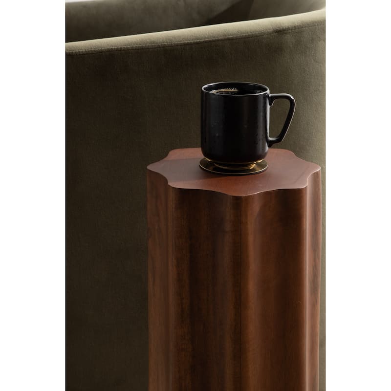 Kate and Laurel Pandey Wavy Wood Drink Table - 9x9x22