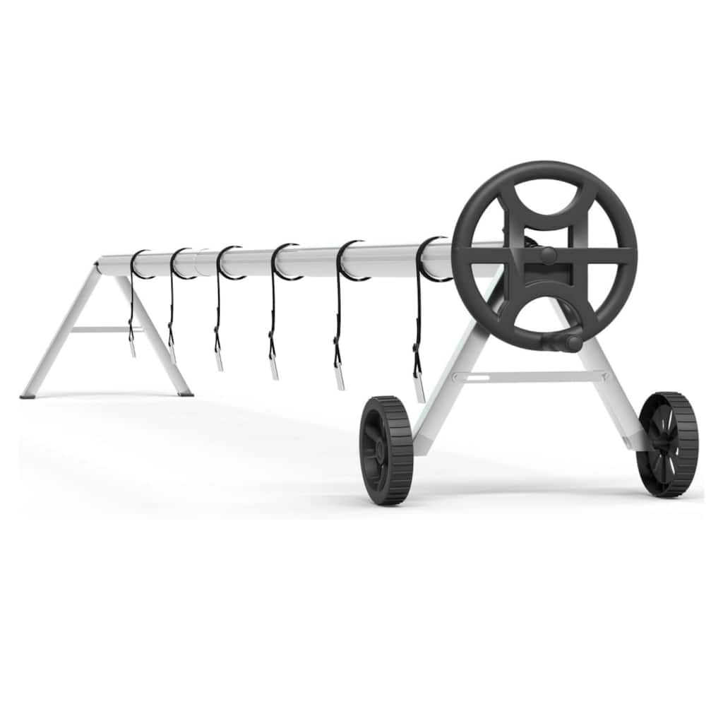 Aluminum Pool Cover Reel 21-ft Easy Crank System Rust-Resistant for Inground Solar Covers - 21FT