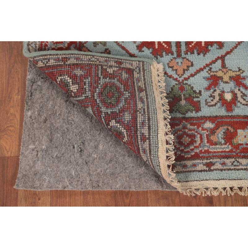 Light Blue Oushak Oriental Foyer Rug Hand-Knotted Wool Carpet - 2'11" x 4'11"