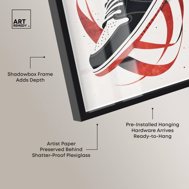 Red Ribbon Sneaker Shadowbox by Art Remedy