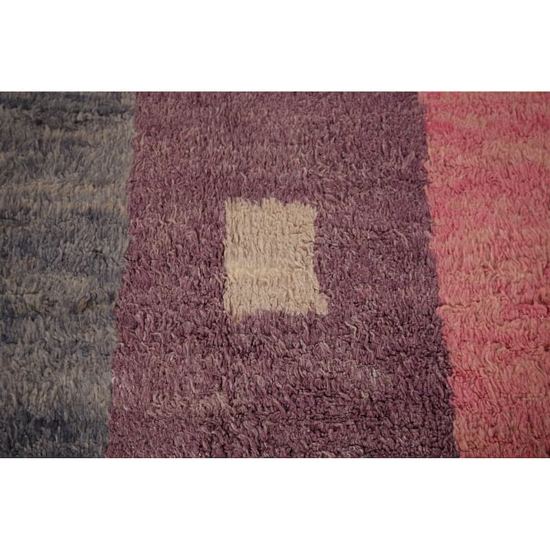 Geometric Moroccan Oriental Area Rug Handmade Multi-Color Wool Carpet - 7'1" x 10'3"
