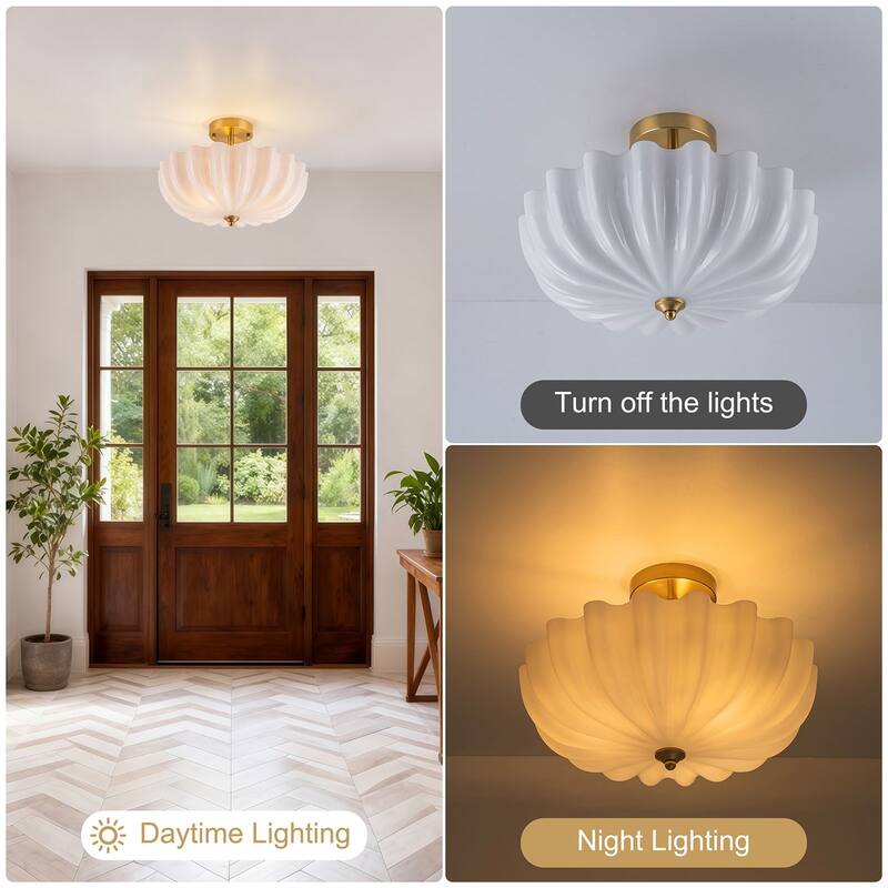 Starsky 3-Light 15.74in.W Opal Glass Flush Mount