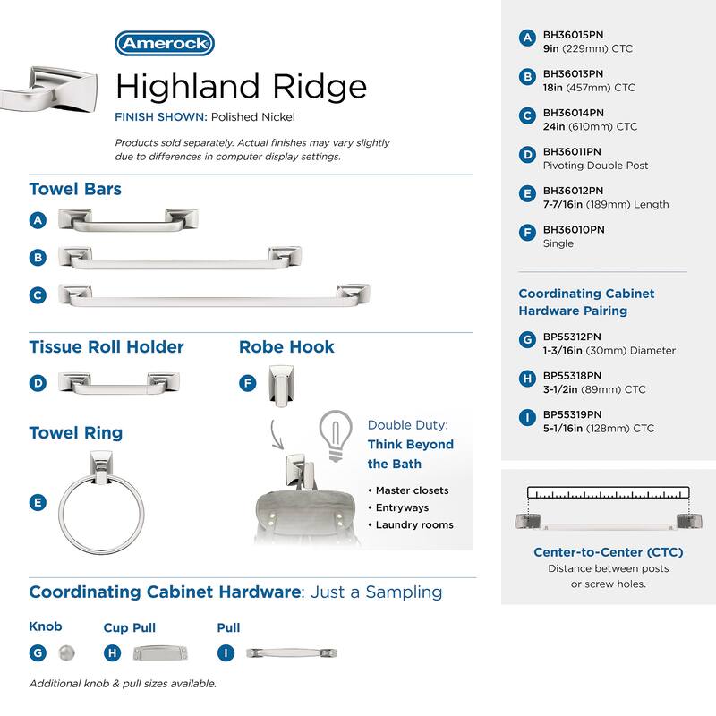 Amerock Highland Ridge 18" Towel Bar
