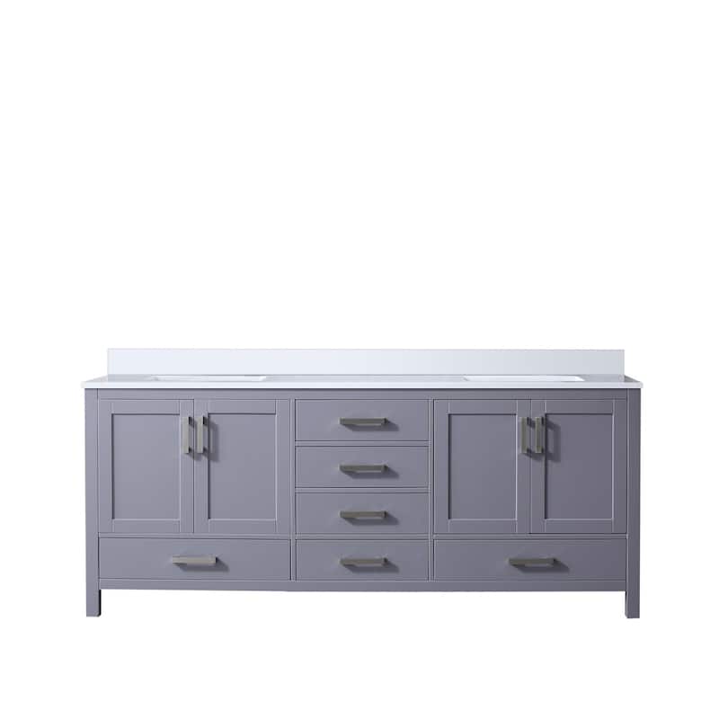 Jacques 80 in. W x 22 in. D Dark Grey Double Bath Vanity and White Quartz Top