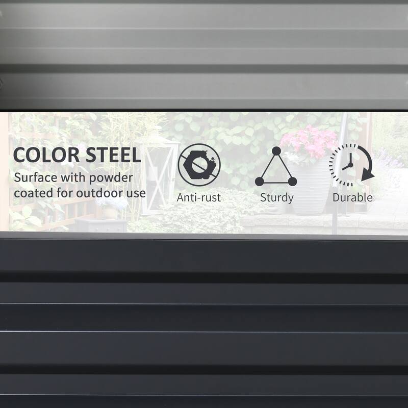 2 Piece Galvanized Raised Garden Bed, 2' x 2' x 1' Metal Planter Box, for Growing Vegetables, Flowers, Herbs, Succulents, Gray