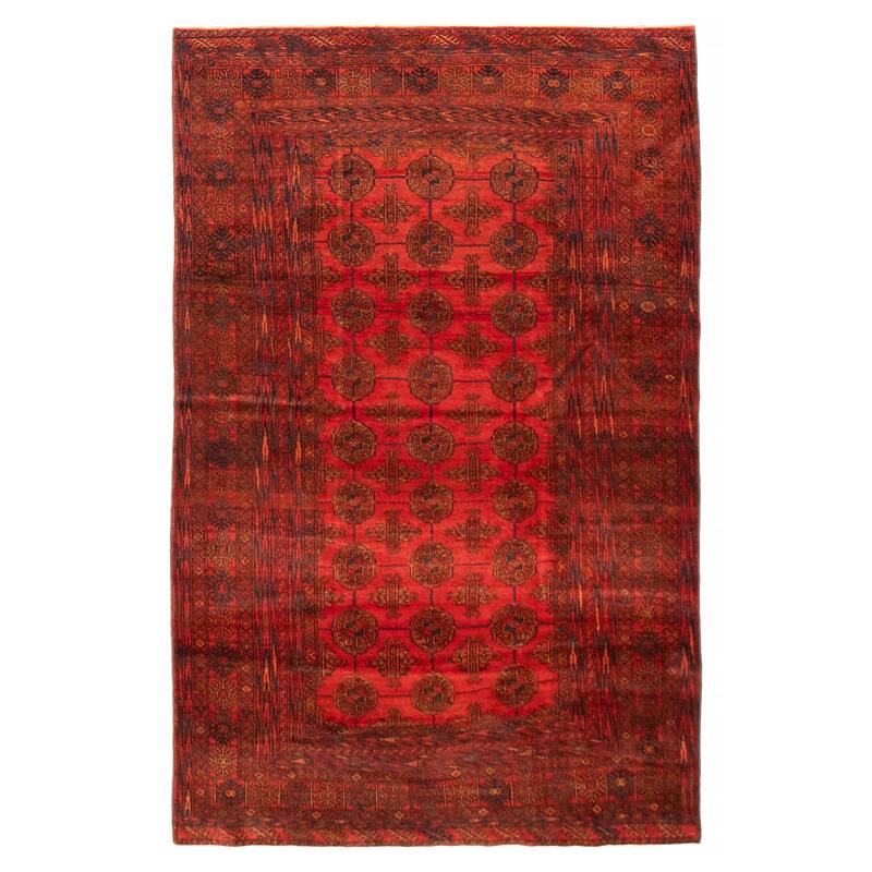 Teimani Red Rug 4'0" x 6'2" - 4'0 x 6'2 - Dark Red - 4'0 x 6'2