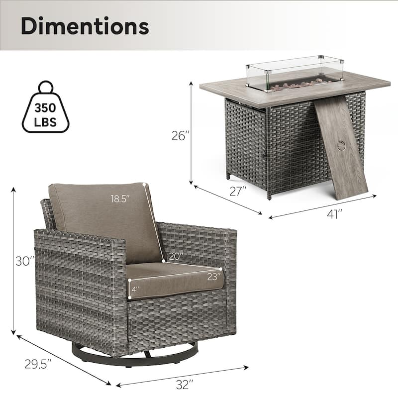 Outdoor Fire Pit Table with Patio Funiture