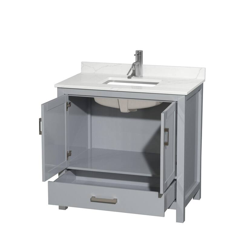 Wyndham Collection WCS141436S-QTZ-UNSMXX Sheffield 36" Free Standing