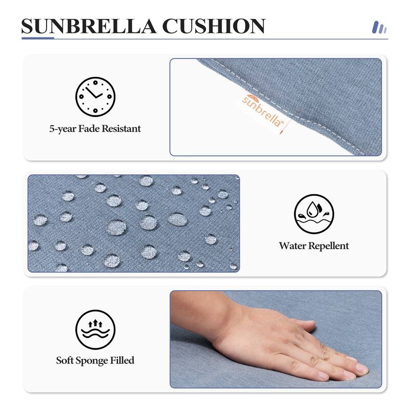 Set of 2/4 Outdoor Cast Aluminum Swivel Bar Stools with Sunbrella Fabric Cushion