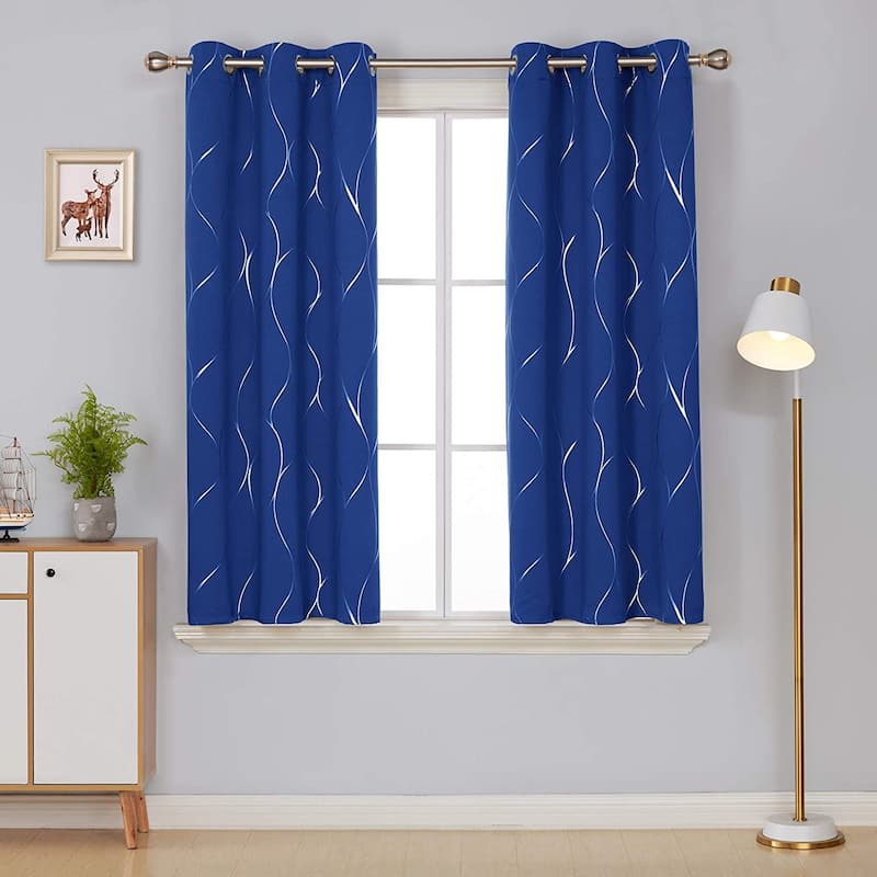 Deconovo Silver Line 42 Width Curtain Panel Pair (2 Panel)