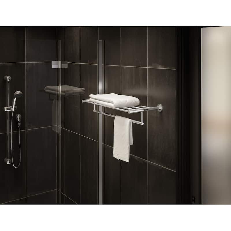Symmons Dia 22" Single Rail Towel Bar with Shelf