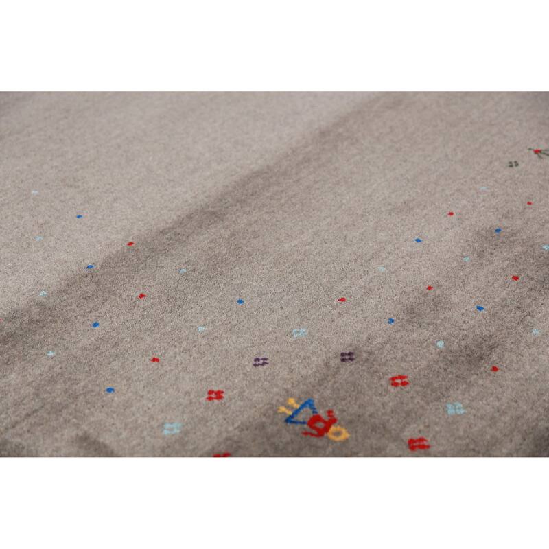 Tribal Gabbeh Indian Area Rug Hand-Knotted Living Room Wool Carpet - 9'2" x 11'11"