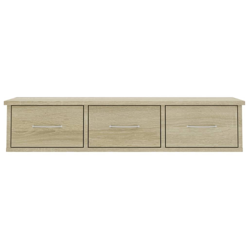 Shop Vidaxl Wall Mounted Drawer Shelf Sonoma Oak 35 4 X10 2 X7 3 Chipboard Overstock 31039695