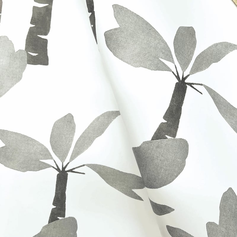 York Wallcoverings Painted Oasis Carbon and Graphite Wallpaper