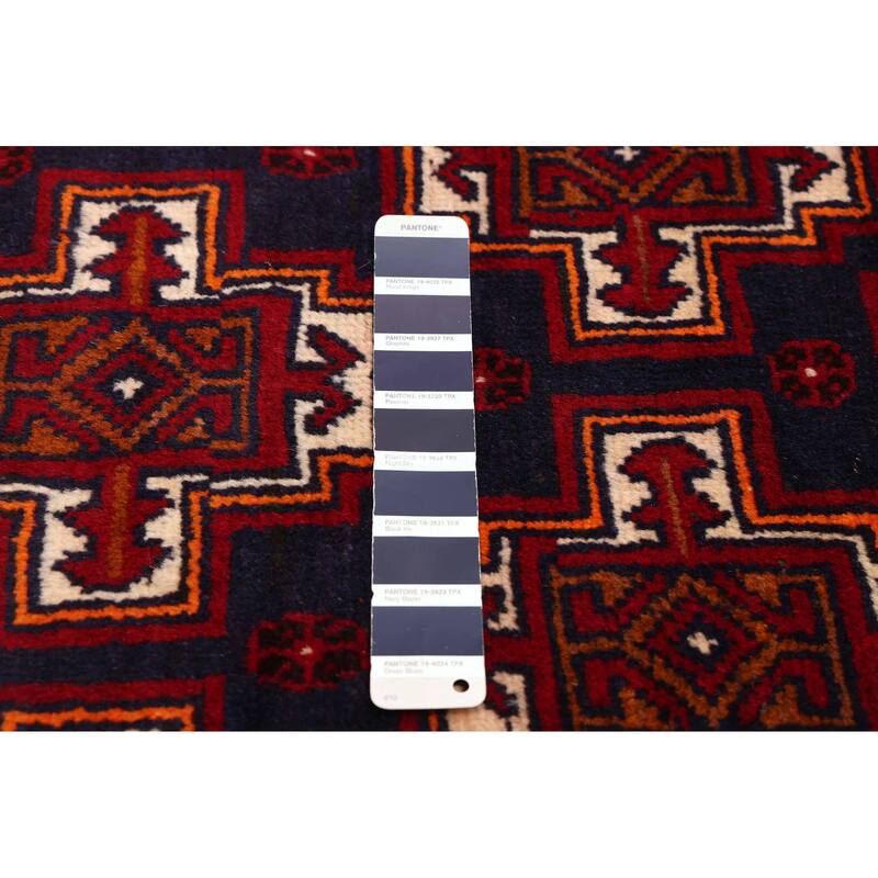 ECARPETGALLERY Hand-knotted Baluch Dark Navy, Red Wool Rug - 3'3 x 5'7