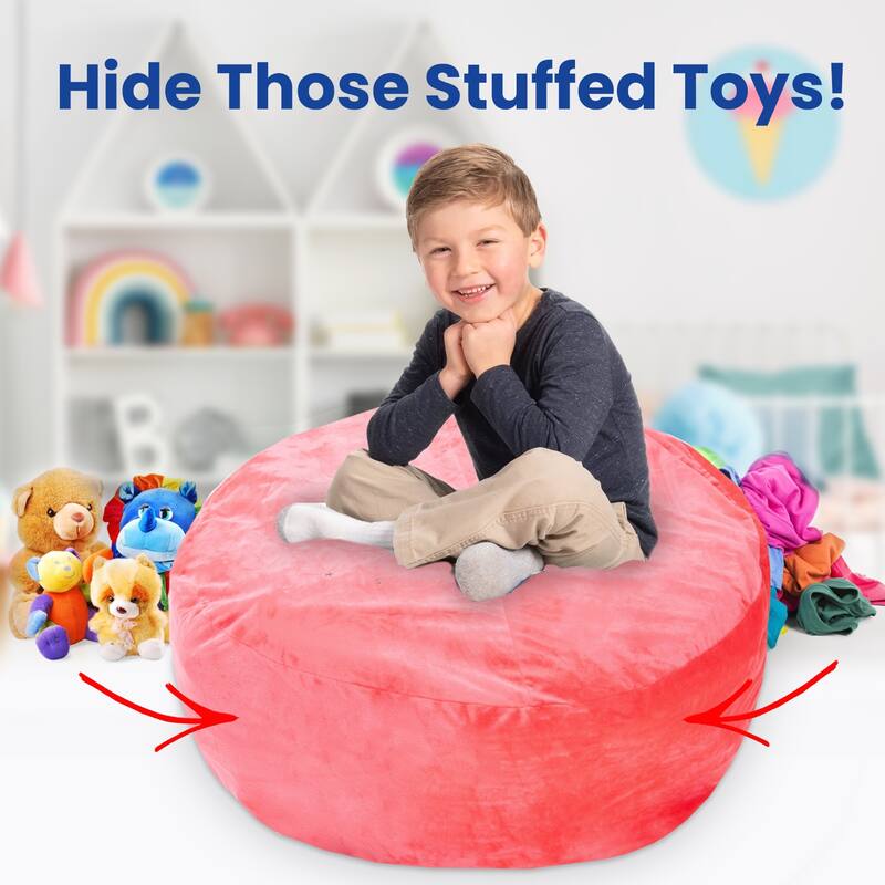 Cheer Collection Microplush Bean Bag and Stuffed Animal Storage Case