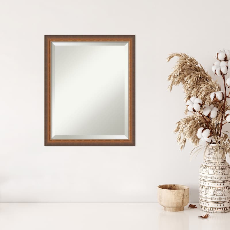 Two Tone Beveled Wood Framed Wall Mirror