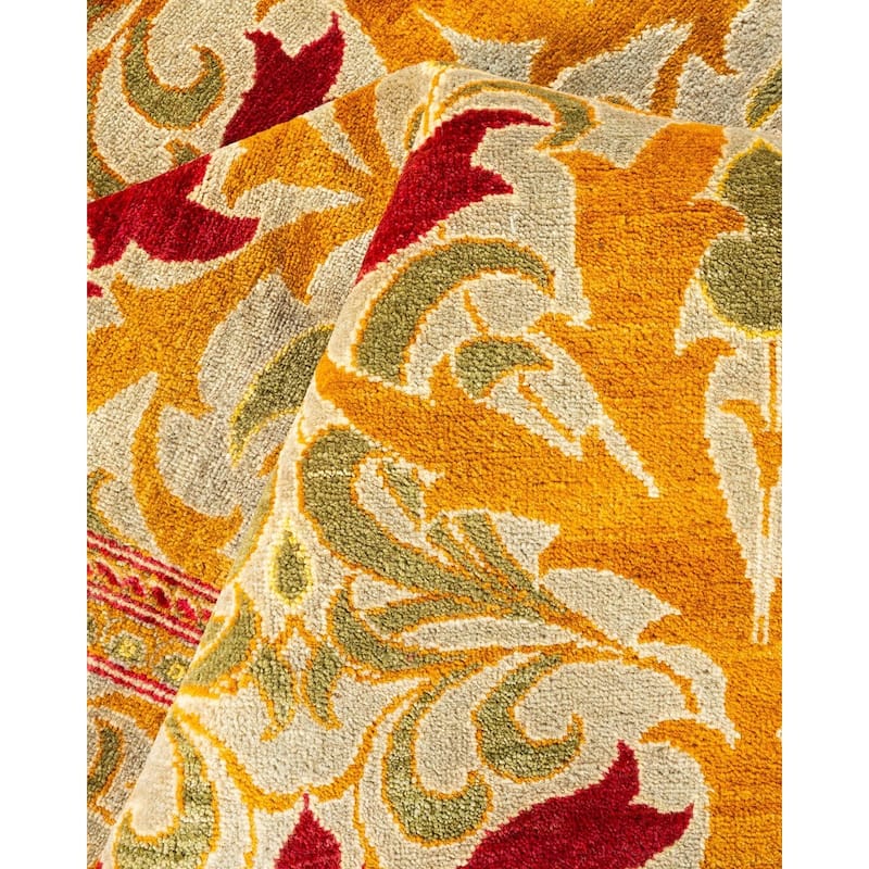 Overton Hand Knotted Wool Vintage Inspired Modern Contemporary Arts & Crafts Ivory Area Rug - 6' 4" x 9' 2"