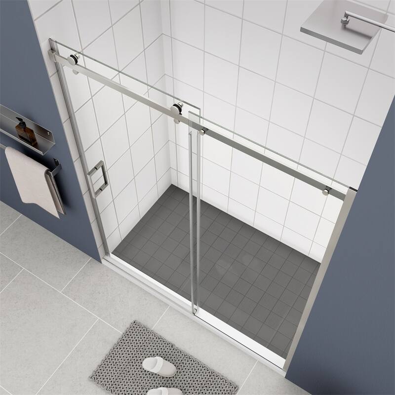 Bathroom Glass Shower Sliding Door with 5/16" Tempered Glass