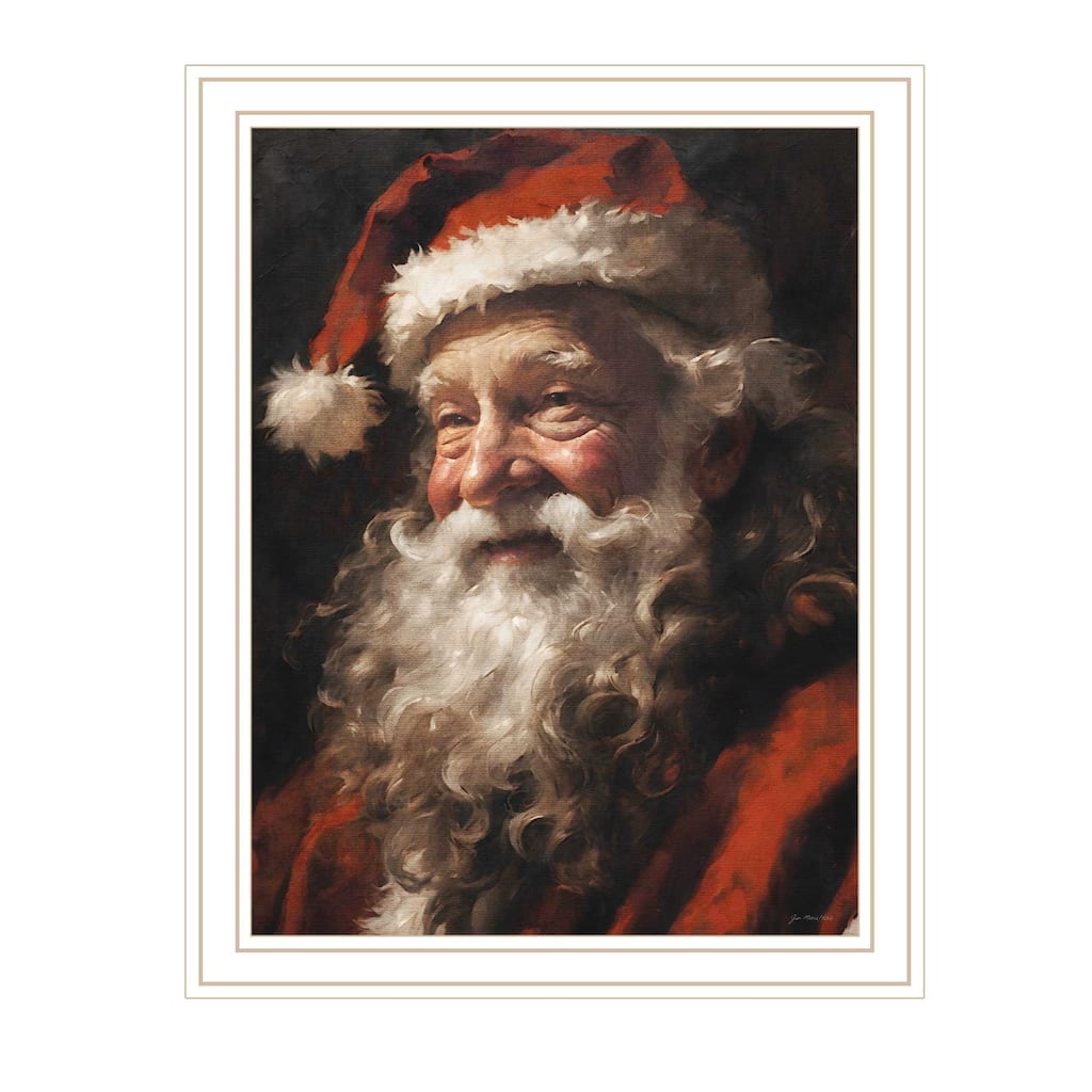 Framed Wall Art - Papa Noel, White Frame