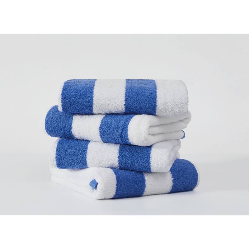 4 Pack - Oceanfront Resort Classic Cabana Beach Towel - Blue