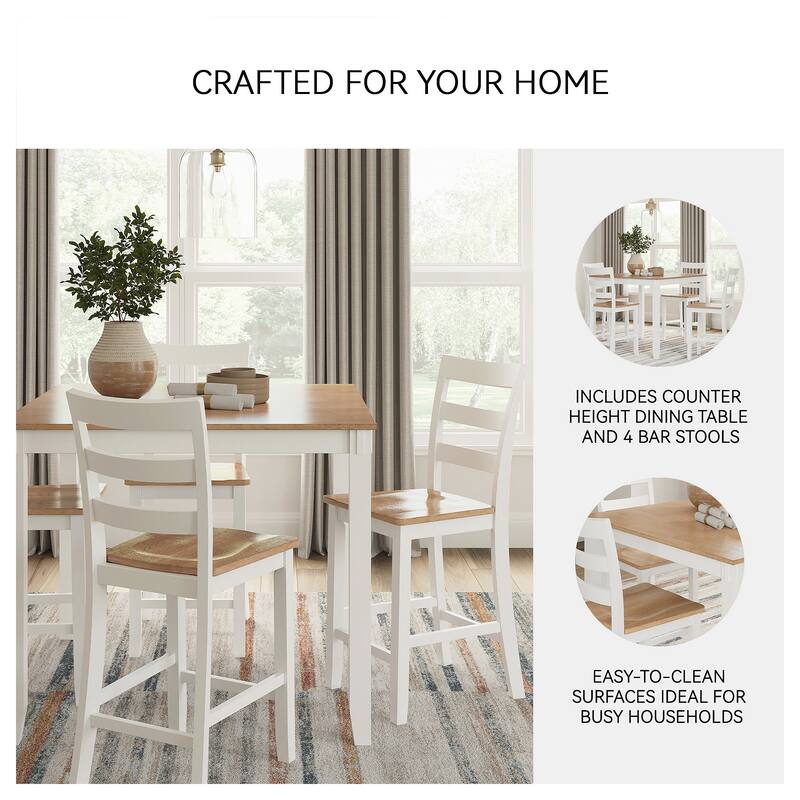 Signature Design by Ashley Gesthaven Counter Height Dining Table and 4 Barstools (Set of 5)