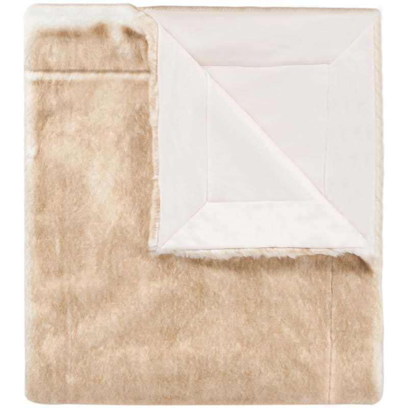SAFAVIEH Elfa Faux Fox Fur Light Brown Throw (4' 2 x 5')