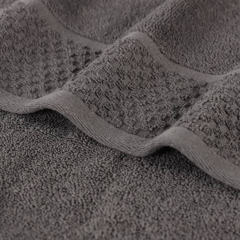 Superior Lodie Cotton Plush Absorbent Jacquard Solid 3 Piece Towel Set