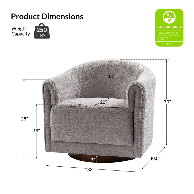 Jeffrey Transitional Comfortable Upholstered Swivel Chair by HULALA HOME